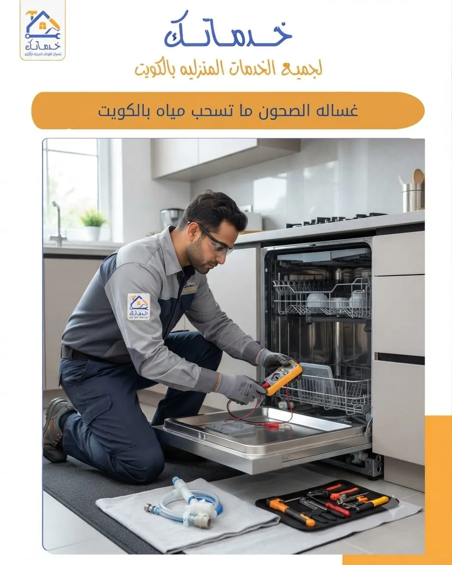 غسالة الصحون ما تسحب الماي؟ تبديل صمامها بالكويت وحل المشكلة