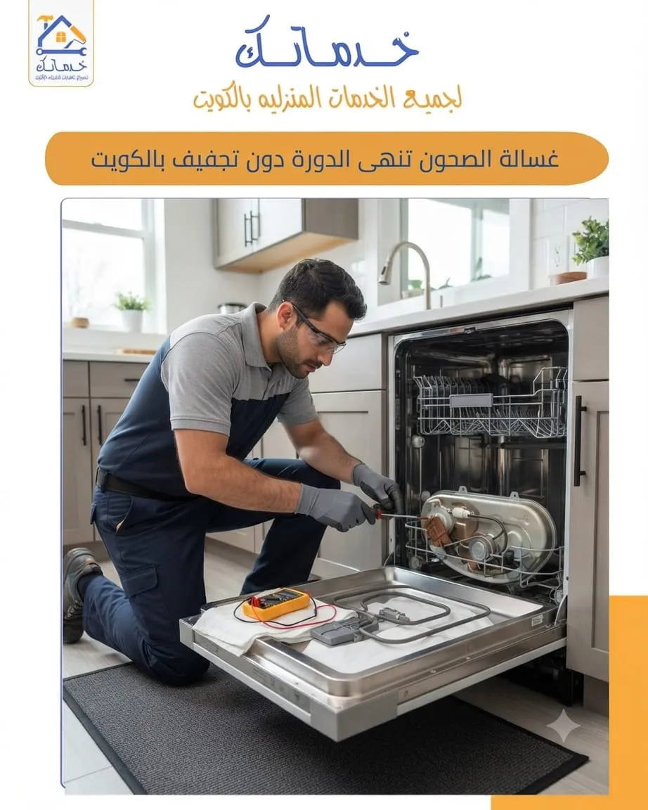 غسالة الصحون ما تجفف تصليح نظام التجفيف بالكويت وحل مشكلة البلل
